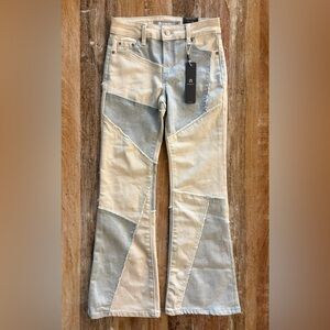 Tractr Girl’s Mid-Rise Flare, Slim Fit Patchwork Jeans, Size 7